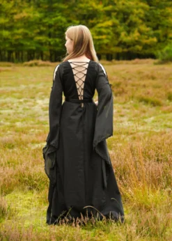 Mittelalter Kleid Ingrid mit Schnürung am Rücken, schwarz