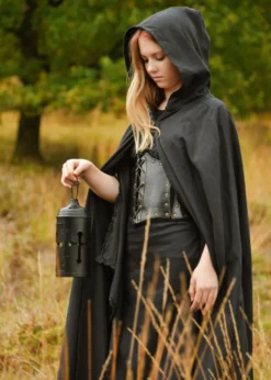 Mittelalter Kleid Ingrid mit Schnürung am Rücken, schwarz