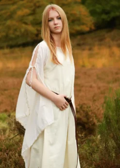 Mittelalter Kleid Ingrid mit Schnürung am Rücken, natur