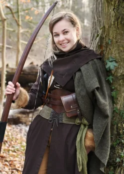 Mittelalterkleid Marit mit Schnürungen, braun