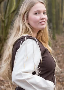 Mittelalterkleid Marit mit Schnürungen, braun