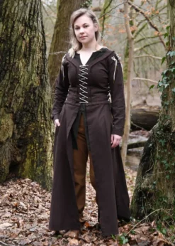 Mittelalterkleid Marit mit Schnürungen, braun