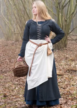 Mittelalterkleid Marit mit Schnürungen, dunkelblau