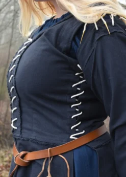Mittelalterkleid Marit mit Schnürungen, dunkelblau
