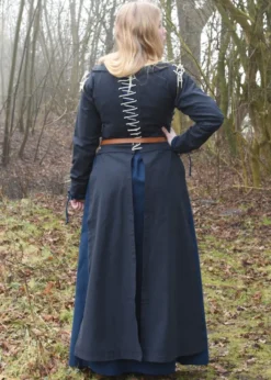 Mittelalterkleid Marit mit Schnürungen, dunkelblau