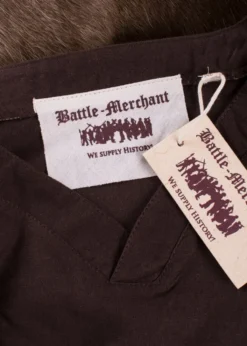 Mittelalterkleid mit Höllenfenstern, Bliaut Amal, braun