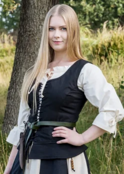 Mittelalter Korsage Tilda, schwarz