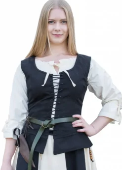 Mittelalter Korsage Tilda, schwarz