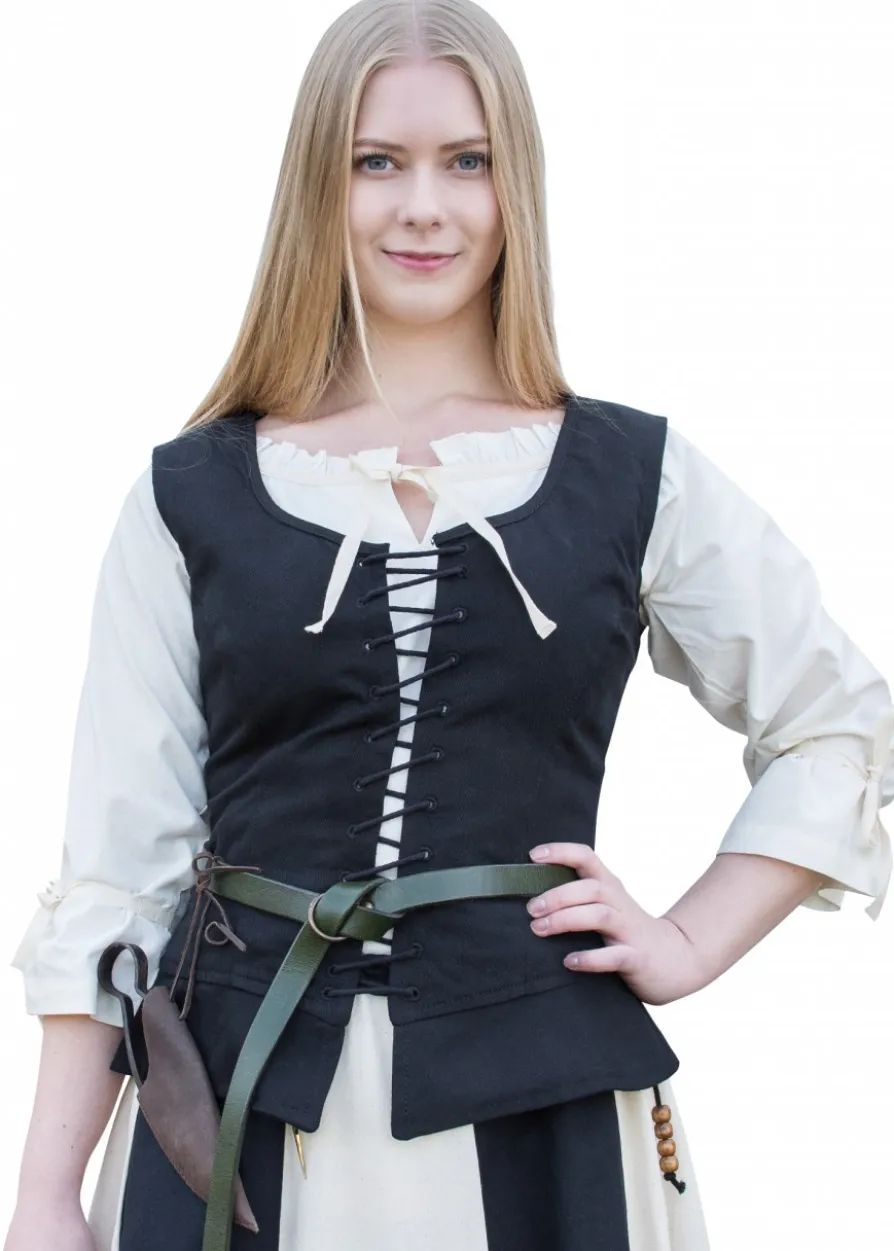 Mittelalter Korsage Tilda, schwarz