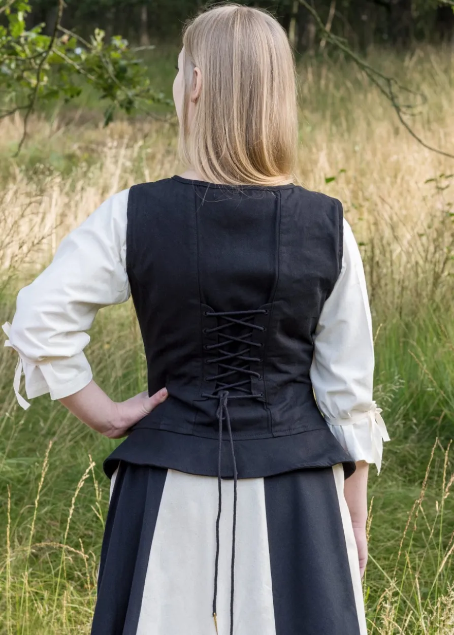 Mittelalter Korsage Tilda, schwarz