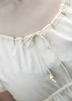Mittelalter Kurzarm-Bluse Aren, natur