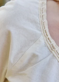 Mittelalter Kurzarm-Bluse Aren, natur