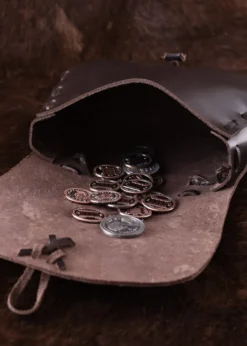 Mittelalter-Ledertasche, Dunkelbraun
