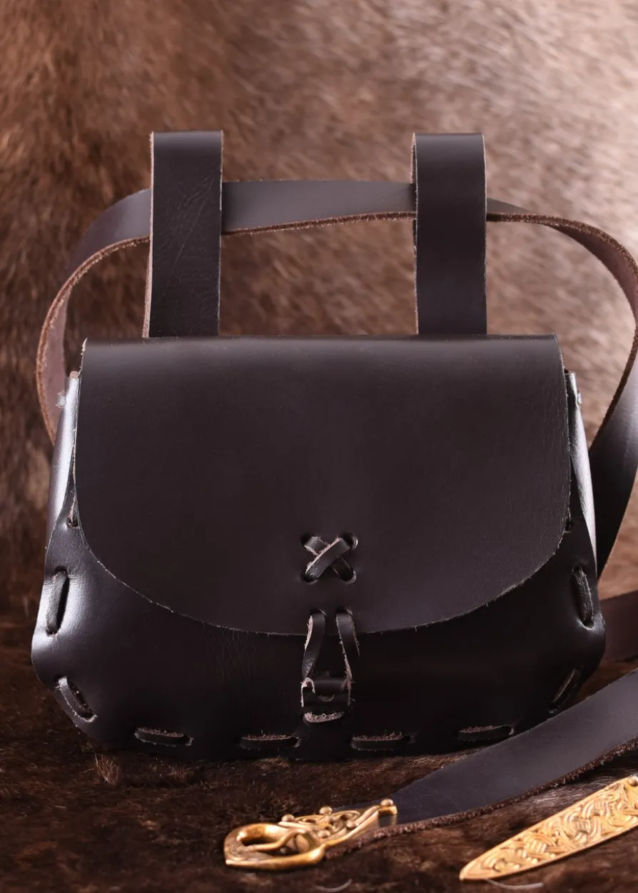 Mittelalter-Ledertasche, Dunkelbraun