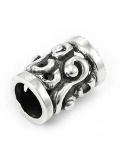 Mittelalterliche Bartperle mit Spiralmuster aus Silber