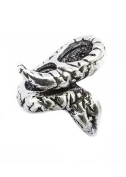 Mittelalterliche Bartperle / Haarperle mit Schlange aus Silber
