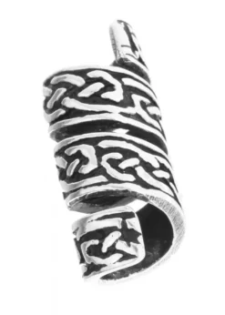 Mittelalterliche Bartperle mit keltischem Knoten aus Silber