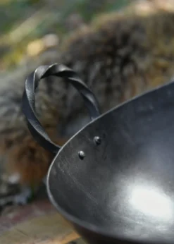 Mittelalterliche Eisenpfanne mit 2 Griffen
