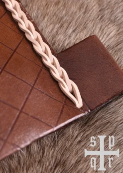 Mittelalterliche Ledertasche, 14. Jahrhundert, Braun