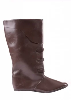 Mittelalterliche Schnallenstiefel, dunkelbraun