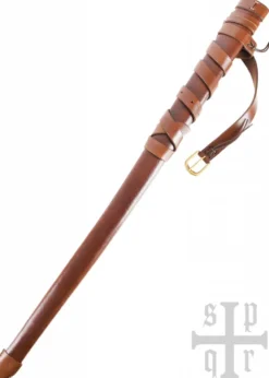 Mittelalterliche Schwertscheide aus Leder mit Gürtel