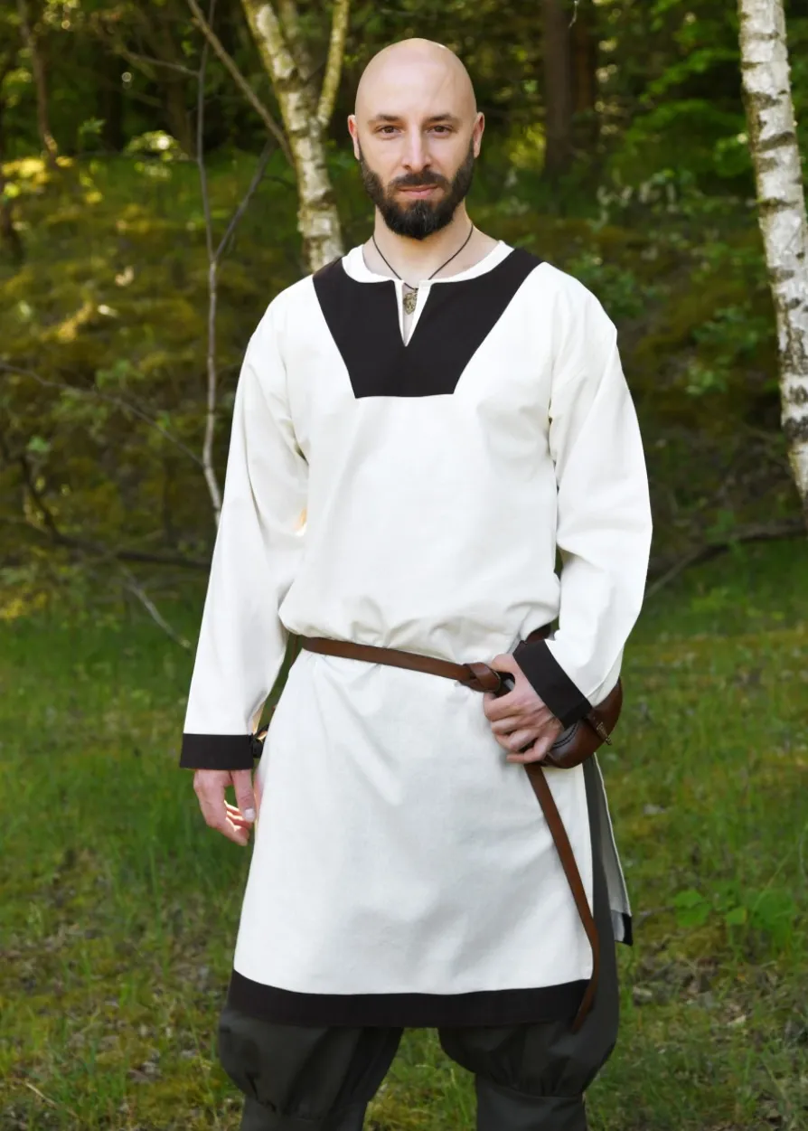 Mittelalterliche Tunika Vallentin, natur/braun