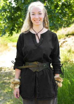 Mittelalter Miedergürtel aus Leder, schwarz