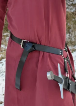 Mittelalter Schwertgürtel aus schwarzem Leder