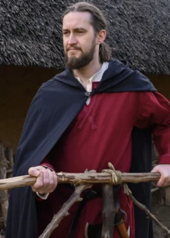 Mittelalter Tunika Albrecht mit Borte, langarm, weinrot