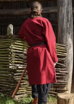 Mittelalter Tunika Albrecht mit Borte, langarm, weinrot