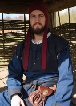 Mittelalter Tunika Bent mit abnehmbaren Ärmeln, blau/dunkelblau