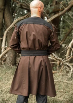 Mittelalter Tunika Bent mit abnehmbaren Ärmeln, braun/schwarz