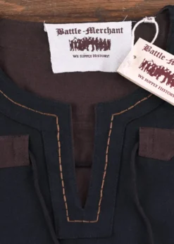 Mittelalter Tunika Bent mit abnehmbaren Ärmeln, braun/schwarz