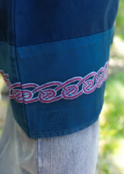 Mittelalter Tunika Egil mit Stickerei, Used-Look, blau