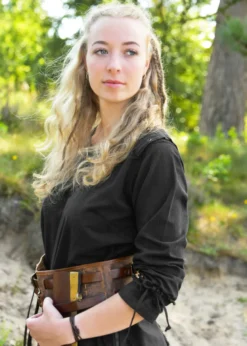 Mittelalter Tunika Yrsa, Used-Look, schwarz