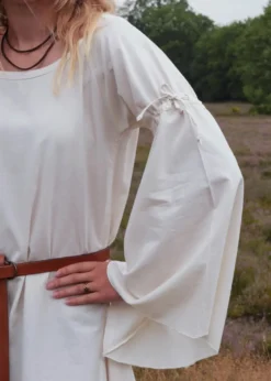 Mittelalter-Unterkleid Burglinde mit Trompetenärmeln, natur