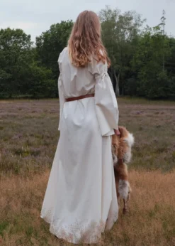Mittelalter-Unterkleid Burglinde mit Trompetenärmeln, natur