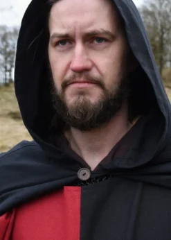 Mittelalter Waffenrock Eckhart, Mi-Parti, schwarz/rot