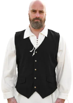 Mittelalter Weste Lasse, schwarz