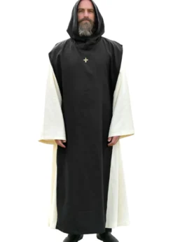 Mönchskutte Anselm, 2-in-1, natur - schwarz