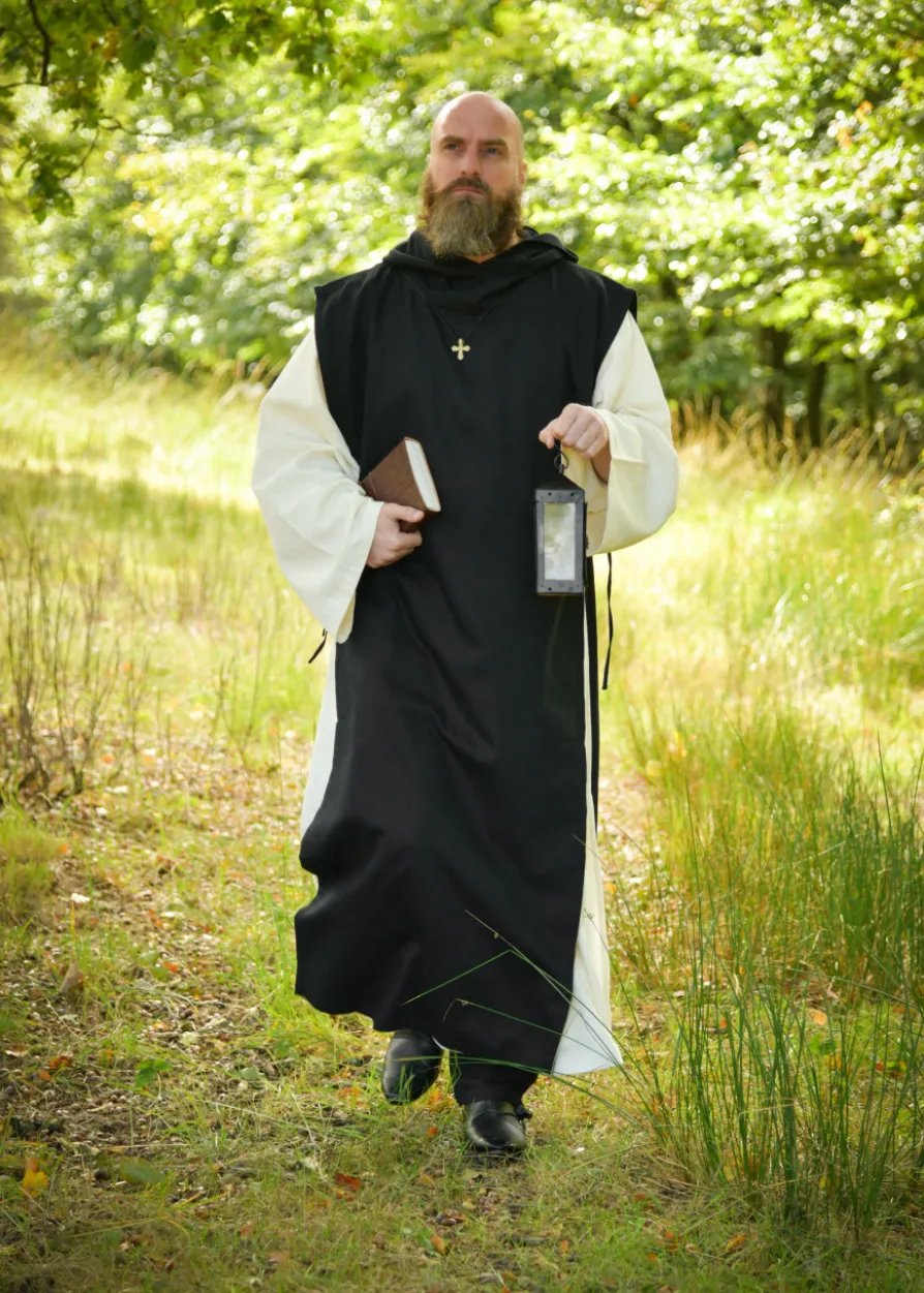 Mönchskutte Anselm, 2-in-1, natur - schwarz