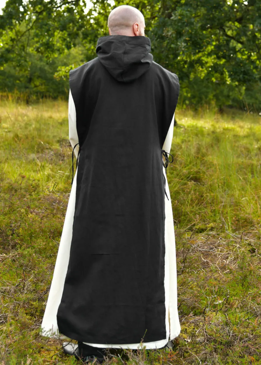 Mönchskutte Anselm, 2-in-1, natur - schwarz
