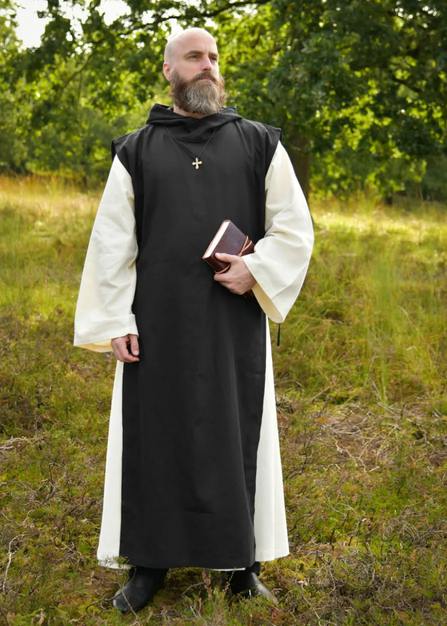 Mönchskutte Anselm, 2-in-1, natur - schwarz