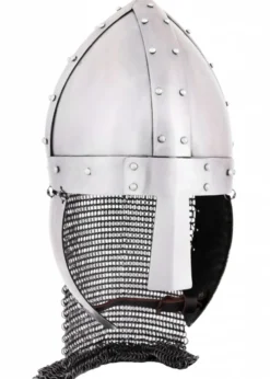 Nasalhelm mit Wangenklappen und Brünne, 2 mm Stahl