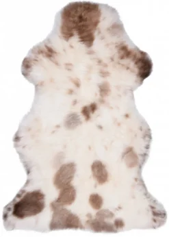 Neuseeländisches Schaffell, weißgründig mit naturfarbenen Spitzen, ca. 90 cm
