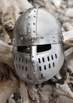 Normannischer Spangenhelm mit Gesichtsplatte, 1,6 mm Stahl