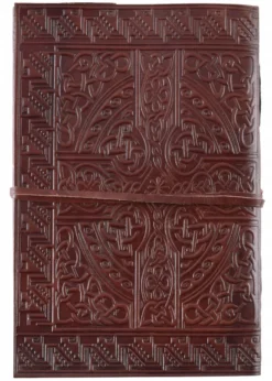 Notizbuch aus Leder mit mittelalterlichem Motiv, ca. 14 x 21 cm