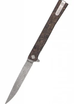 Ocaso Knives SOLSTICE, Damast, bronzefarben, Taschenmesser