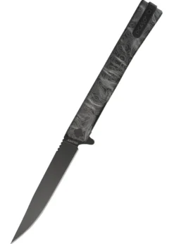 Ocaso Knives SOLSTICE ENGRAVED TITANIUM, BLACK, TOPO PATTERN, Taschenmesser