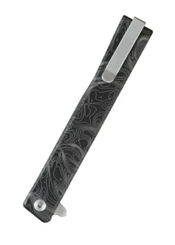 Ocaso Knives, Solstice engraved Titanium, satin, Topo Pattern, Taschenmesser